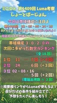 ミニロト 第1409回 Luna考察 しょーとばーじょん #shorts #ロト6 #ロト7 #ミニロト #宝くじ #ロト予想 #宝くじ予想 #宝くじ当選