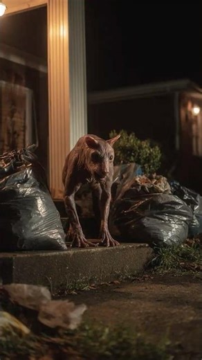 Chupacabra Caught on Ring Doorbell Attacking Garbage