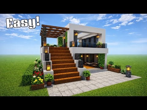 EASY 8 Minute Modern House Tutorial | #akhilog #minecraft