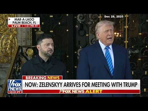 JUST NOW: Trump & Zelensky meet at Mar-a-Lago