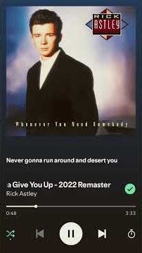 Never Gonna Give You Up - Rick Astley 🕺🎶 #music #lyrics
