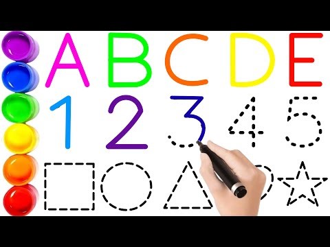 Learning Numbers and Shapes tracing Fun Activity for Kids | Easy Draw and Paint numbers | Cape Shape