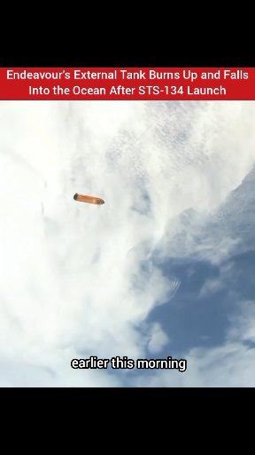 Captured by astronauts in iss while orbiting Earth in May 2011 during STS-134, this rare footage shows Space Shuttle Endeavour’s external tank separating and falling back toward Earth just 8½ minutes after launch at main engine cutoff (MECO). After delivering liquid hydrogen and oxygen to power the shuttle’s ascent, the tank’s mission was complete. It re-entered Earth’s atmosphere and burned up safely over the ocean — a routine moment that became historic, as STS-134 was Endeavour’s final flight