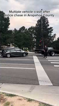 Multiple vehicle crash after police chase in Arapahoe County