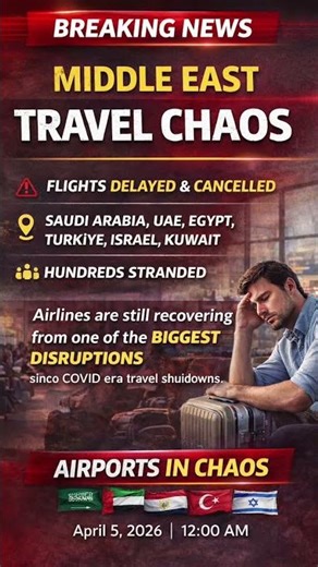 Middle East Travel Chaos 🚨 Flights Cancelled, Hundreds Stranded #breakingnews