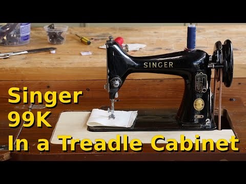 Installing a Singer 99K sewing machine in a treadle cabinet