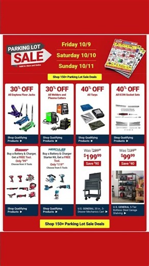 Parking Lot Sale this weekend at Harbor Freight
