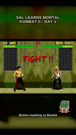 MORTAL KOMBAT II: Liu Kang vs Baraka, Sal's first day (Button mashing Sal) #shorts