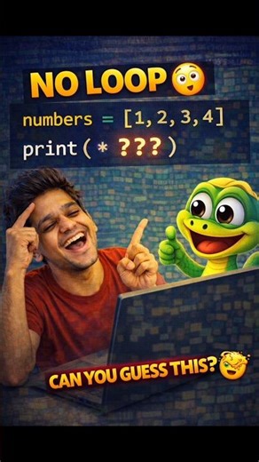 No Loop Python Trick 😏 | Print List Elements Easily #coding #programming #python #learnpython