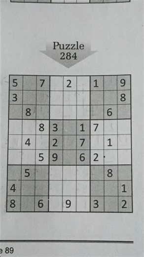 sudoku puzzle 284with solution #sudoku #puzzle #sudokupuzle #sudokugame #sudokusolving #sudokushorts