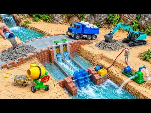 Build a concrete bridge using bricks | diy making Free Electricity from water science project