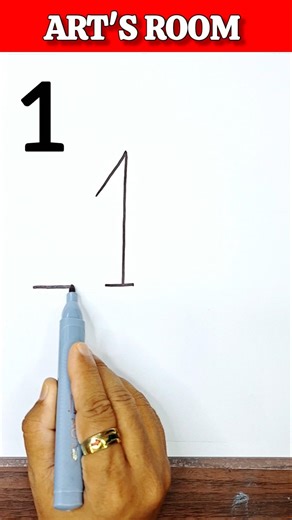 Easy drawing with numbers | simple drawing Tricks for beginners #shorts #artsroom