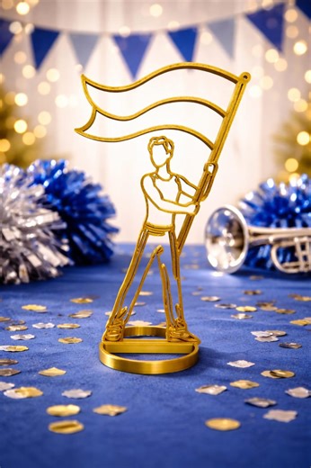 Color Guard Flag Centerpiece | Custom School Colors Marching Band Banquet Decor - Etsy