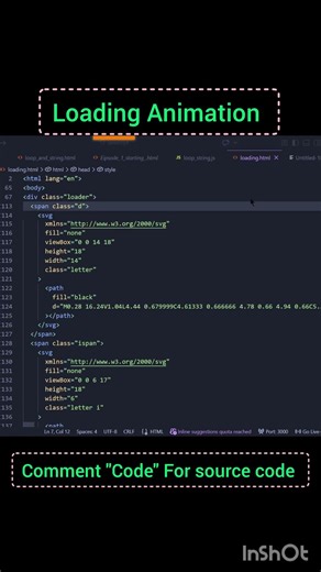 In this video I created a smooth and modern Loading Animation using HTML, CSS and JavaScript.#coding
