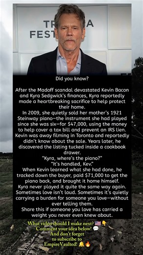She Sold Her Beloved Piano to Save Their Home 💔 | Kevin Bacon & Kyra Sedgwick #historyfacts
