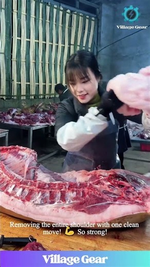 The SECRET Art of Butchery! 🔪 Watch These Pros Carve a GIANT Pig With INCREDIBLE Skills! #butcher