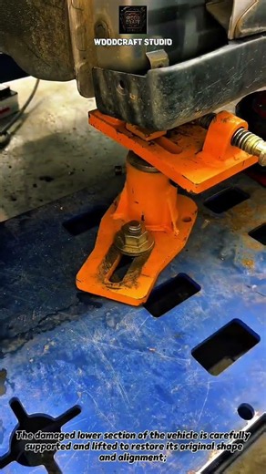 Hydraulic Car Frame Repair Tool in Action! #AutoRepair #BodyShop #Mechanic
