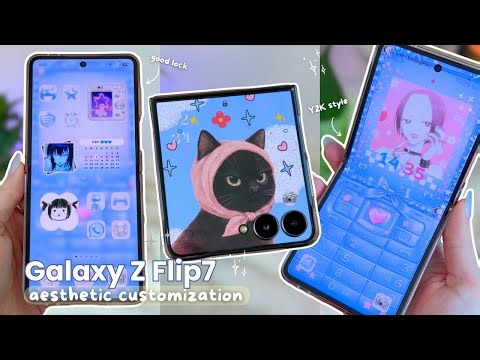 Samsung Galaxy Z Flip7 customization ☆🧸 Y2k aesthetic icons, cute widgets & good lock tutorial