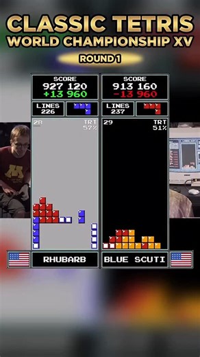 KILLSCREEN BATTLE!!! Blue Scuti vs Rhubarb #tetris #classictetris #killscreen | Classic Tetris World Championship