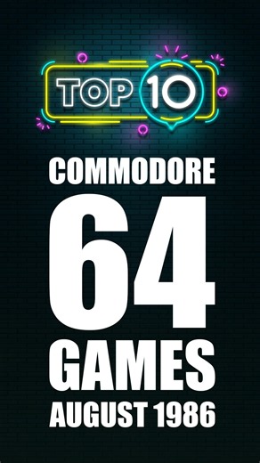 The TOP 10 Commodore 64 selling games for August 1986 in the UK