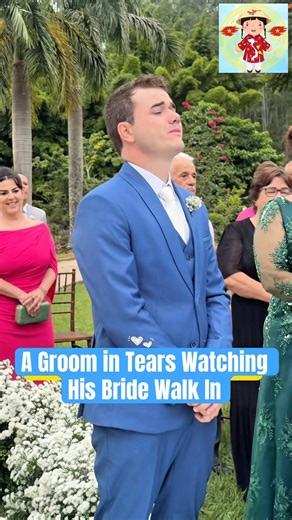 A Groom in Tears Watching His Bride Walk In