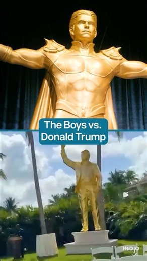 Homelander Vs Trump Gold Statues
