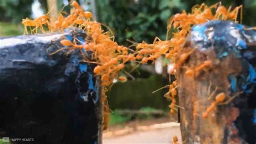 Watch ants build a living bridge - then attack as one