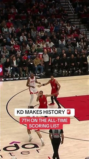 With this three, Kevin Durant has passed Wilt Chamberlain for 7th on the All-Time scoring list 🚨