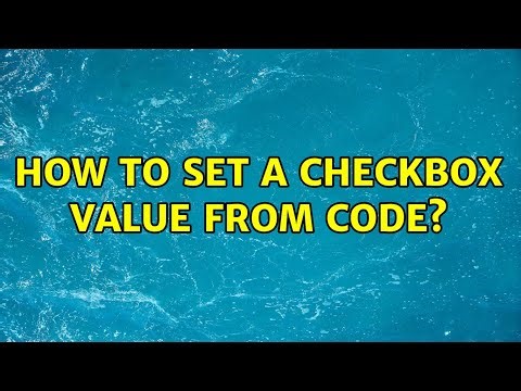 How to set a CheckBox value from code?
