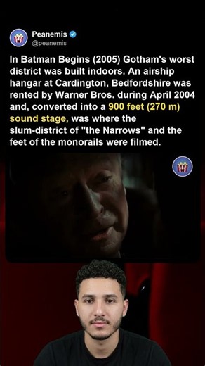 In Batman Begins (2005) the Narrows was built inside an airship hangar