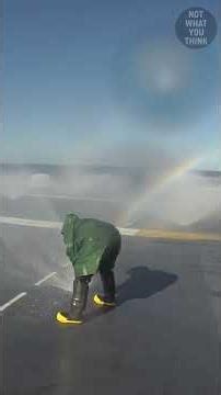 Why Aircraft Carrier Have Water Spray?