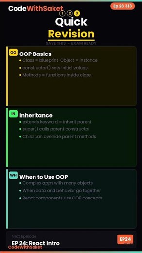 JavaScript OOP Basics Explained | Classes, Objects, Methods 🔥 #codewithsaket #html #javascript