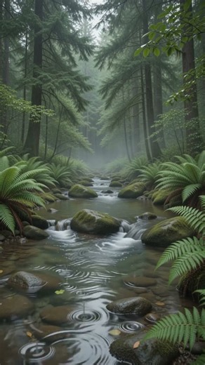 🌊 Peaceful Forest Stream & Rain 🌧️ | Nature Sounds for Sleep