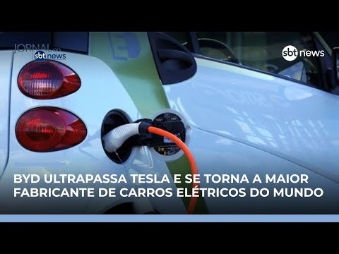 BYD ultrapassa Tesla e assume liderança global em carros elétricos | #JornalSBTNews