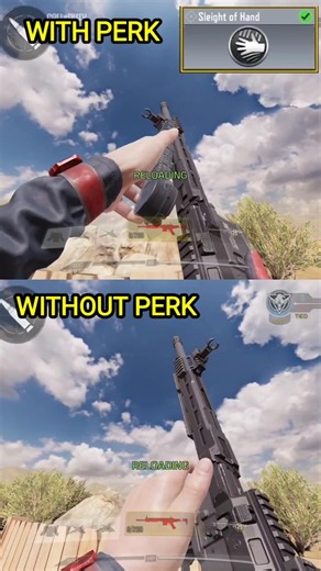 Sleight of Hand With vs Without Perk in COD Mobile