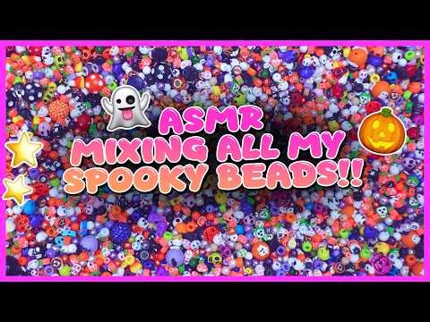 BEAD CONFETTI ASMR 🍂🧡👻🎃 (mixing all of my halloween beads together for this...ooppsss)