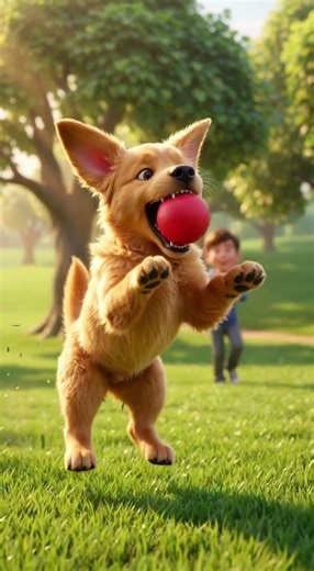 Happy Dog Playing Fetch 🐶🎾 | Cute & Fun Park Moments #Shorts