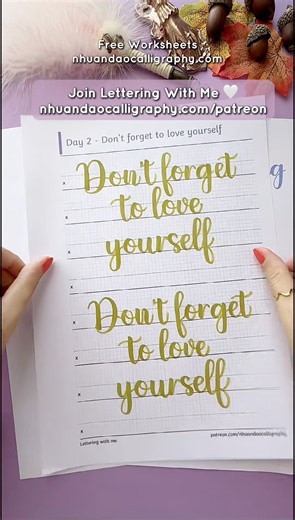 Don’t Forget to Love Yourself | Lettering with me on Patreon
