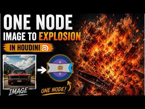 Turn ANY Image into a REALISTIC Explosion in Houdini | One Node! 💥