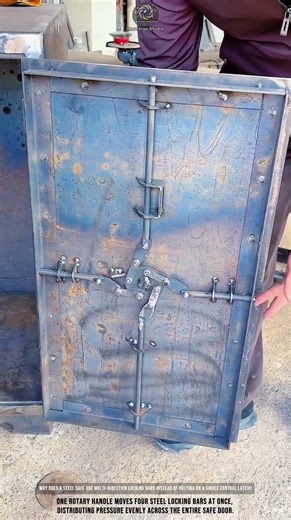 Locking Mechanism Inside a Handbuilt Steel Safe