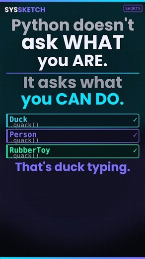 Python Doesn't Ask What You Are. It Asks What You Can Do.