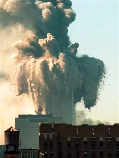 Look closely. Many tons of debris and dozens of steel beams are hurled hundreds of feet away from the South Tower of the World Trade Center as it's destroyed on 9/11. Gravity doesn’t work sideways. What intense forces caused this?