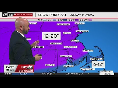 Weather forecast calls for nearly two feet of snow for Boston, most of Massachusetts