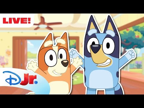 🔴 LIVE! 24 HOURS Bluey Full Episodes | NEW Episodes: Onesies, Double Babysitter, & More |@disneyjr