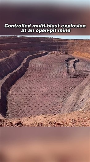 Controlled multi-blast explosion at an open-pit mine