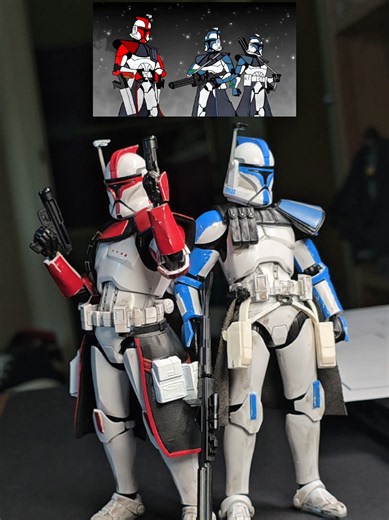 Im loving making these custom clones at the moment, let me know in the comments what clones you would wanna see me make..👀 The base bodies are the Blokees champion series clone troopers and theyre the best clone trooper figure out at the moment. they go together like lego its really thay easy. just as easy to paint too. #blokees #starwars #battlefront3 #actionfigures #clone