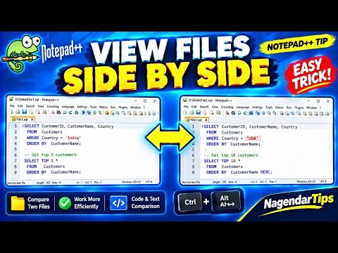 How to View Files Side by Side in Notepad++