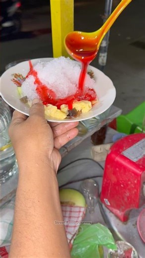 Refreshing Indonesian Shaved Ice Dessert in a Plate