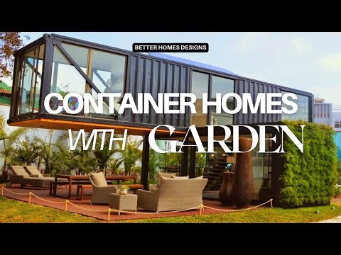 AMAZING CONTAINER HOMES DESIGN WITH GARDEN IDEAS | ECO-FRIENDLY SHIPPING CONTAINER HOUSE LANDSCAPING