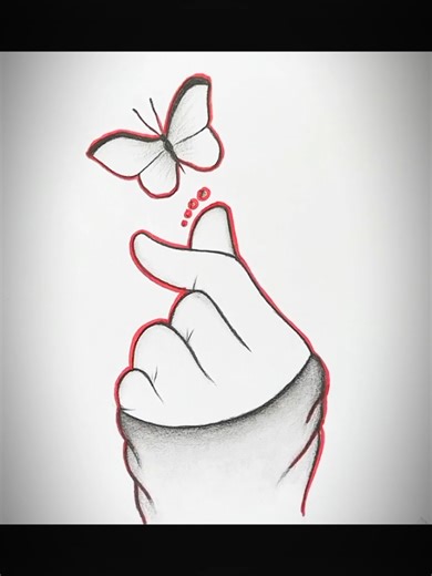 Draw a beautiful hand with butterfly 🦋 easy drawing step by step ✏️🎨#Arttips #USA #drawingtutorial #creativity #artcommunity